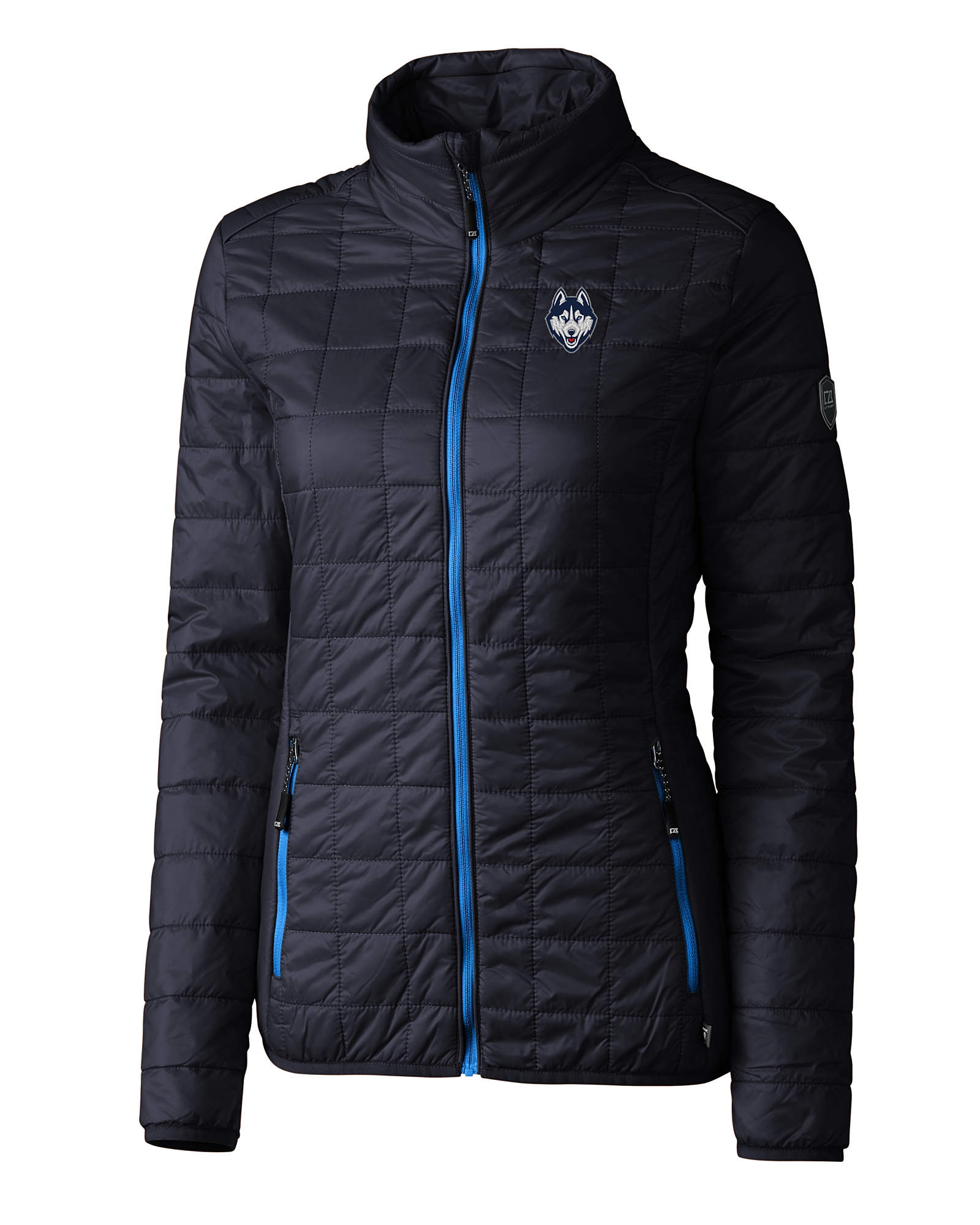 UConn Huskies - Cutter & Buck Rainier PrimaLoft® Womens Eco Insulated Full Zip Puffer Jacket